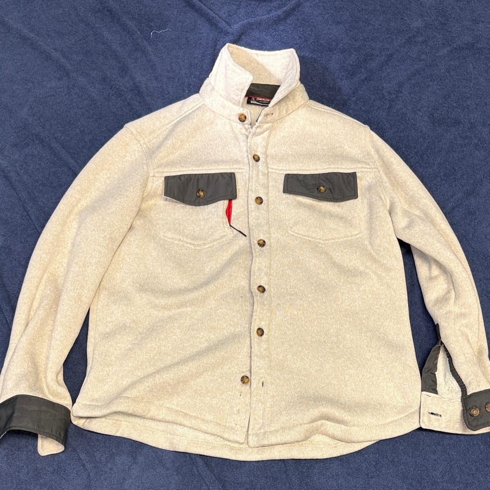 Avalanche Men's Beige and Charcoal Shirt Jacket
